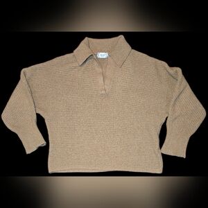 Pink Rose Tan Cowl Neck Sweater